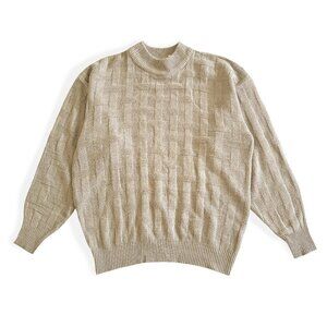 Vintage Olde English Lane, Sweater / Neutral Basketweave 90s Dadcore Knit